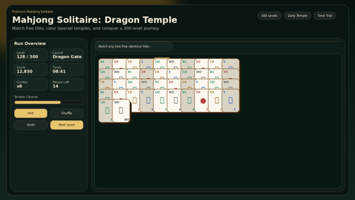 Mahjong Solitaire: Dragon Temple