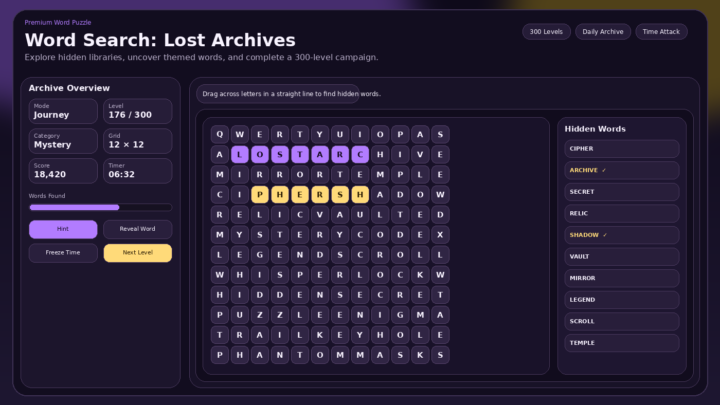 Word Search: Lost Archives